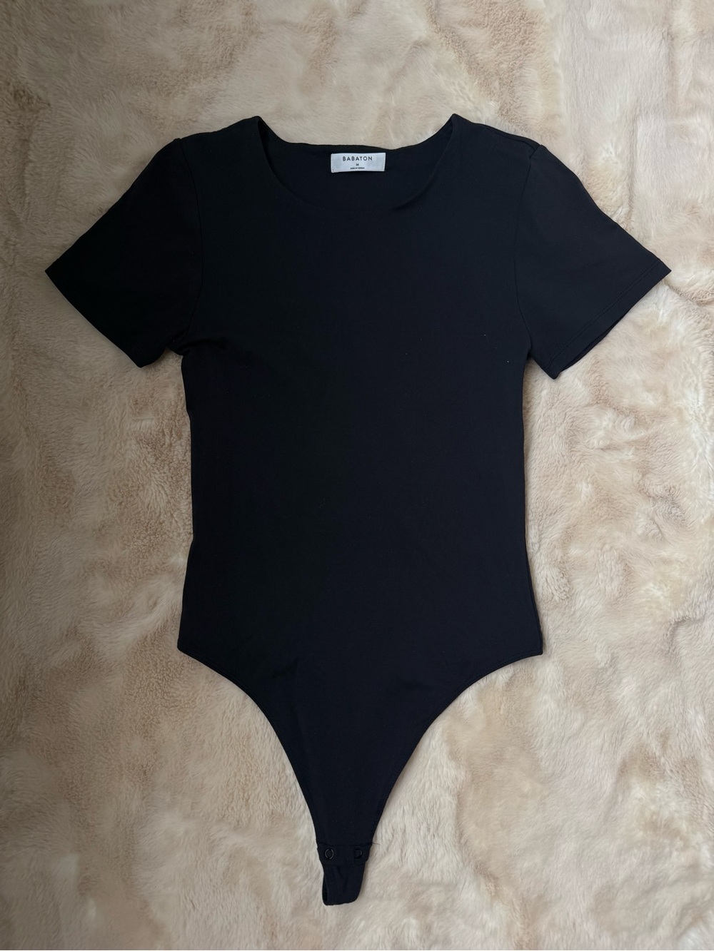 Aritzia Babaton Black Short Sleeve Bodysuit